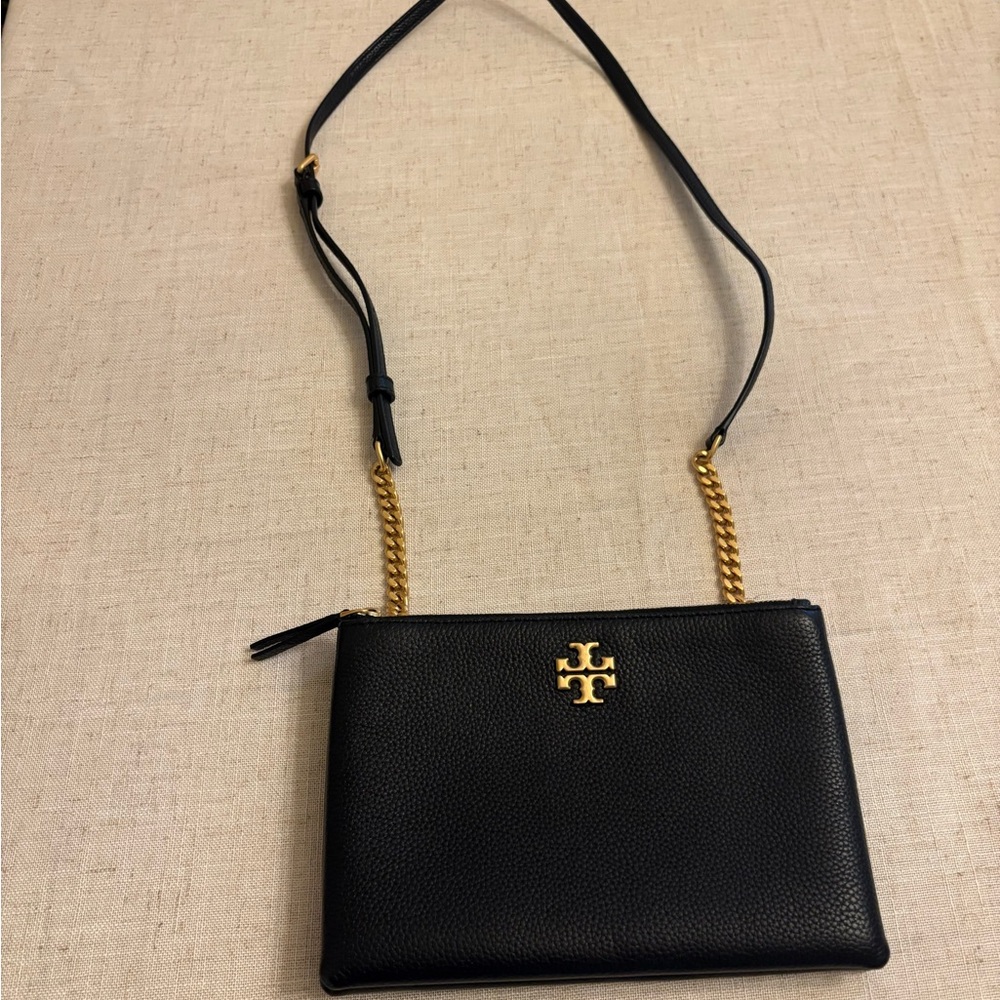 Tory Burch Black Crossbody Bag with Gold Chain